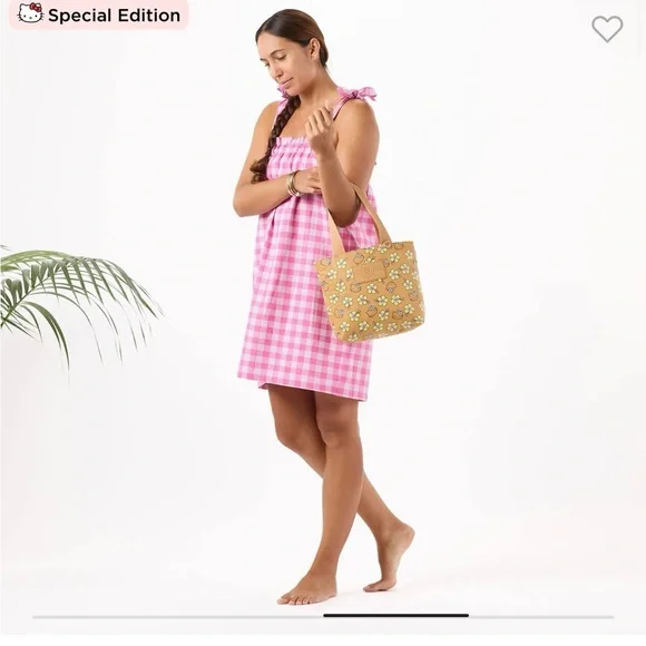 ALOHA COLLECTION SPECIAL EDITION HAWAII ONLY Hello Kitty Floral Tote Bag - Tan - Picture 4 of 6